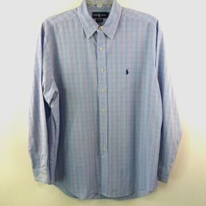 Ralph Lauren Mens 17 34/35 Yarmouth Plaid Long Sleeve Shirt 100% Cotton Gorpcore